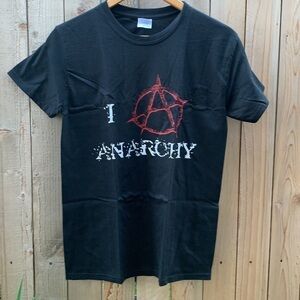I Love Anarchy black short sleeve shirt. Size small